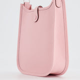 Hermès Mini Evelyne Bag in Rose Sakura Clemence Leather with Palladium Hardware