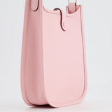 Hermès Mini Evelyne Bag in Rose Sakura Clemence Leather with Palladium Hardware