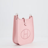 Hermès Mini Evelyne Bag in Rose Sakura Clemence Leather with Palladium Hardware