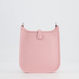 Hermès Mini Evelyne Bag in Rose Sakura Clemence Leather with Palladium Hardware