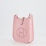 Hermès Mini Evelyne Bag in Rose Sakura Clemence Leather with Palladium Hardware