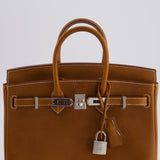 Hermès Birkin 25cm Retourne in Fauve with Barenia Faubourg Leather and Palladium Hardware