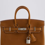 Hermès Birkin 25cm Retourne in Fauve with Barenia Faubourg Leather and Palladium Hardware