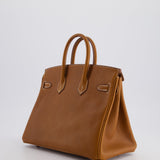 Hermès Birkin 25cm Retourne in Fauve with Barenia Faubourg Leather and Palladium Hardware