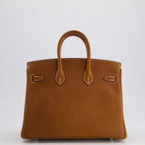 Hermès Birkin 25cm Retourne in Fauve with Barenia Faubourg Leather and Palladium Hardware