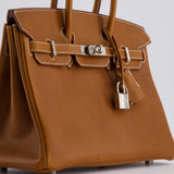 Hermès Birkin 25cm Retourne in Fauve with Barenia Faubourg Leather and Palladium Hardware