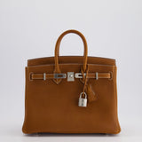 Hermès Birkin 25cm Retourne in Fauve with Barenia Faubourg Leather and Palladium Hardware