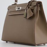 Hermès Kelly Sellier 25cm Bag in Etoupe Epsom Leather with Palladium Hardware