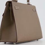 Hermès Kelly Sellier 25cm Bag in Etoupe Epsom Leather with Palladium Hardware