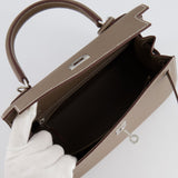 Hermès Kelly Sellier 25cm Bag in Etoupe Epsom Leather with Palladium Hardware