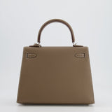 Hermès Kelly Sellier 25cm Bag in Etoupe Epsom Leather with Palladium Hardware