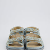 Chanel Blue Denim Quilted Dad Sandals Size EU 37.5