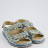 Chanel Blue Denim Quilted Dad Sandals Size EU 37.5