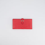 Hermès Bearn Wallet in Bougainvillea with Palladium Hardware