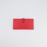 Hermès Bearn Wallet in Bougainvillea with Palladium Hardware