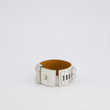 Hermès White Collier de Chien Bracelet in Swift Leather with Palladium Hardware Size 2 (Medium)