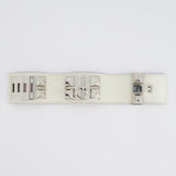 Hermès White Collier de Chien Bracelet in Swift Leather with Palladium Hardware Size 2 (Medium)