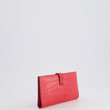 Hermès Bearn Wallet in Bougainvillea with Palladium Hardware