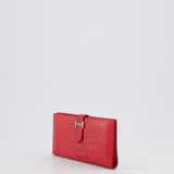 Hermès Bearn Wallet in Bougainvillea with Palladium Hardware