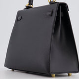 Hermès Kelly Sellier 25cm Bag in Black Epsom Leather with Gold Hardware