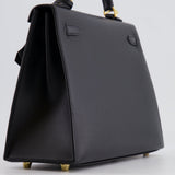 Hermès Kelly Sellier 25cm Bag in Black Epsom Leather with Gold Hardware