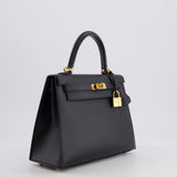 Hermès Kelly Sellier 25cm Bag in Black Epsom Leather with Gold Hardware