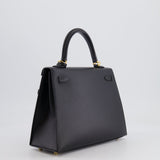 Hermès Kelly Sellier 25cm Bag in Black Epsom Leather with Gold Hardware