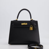 Hermès Kelly Sellier 25cm Bag in Black Epsom Leather with Gold Hardware