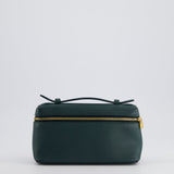 Loro Piana Dark Green Leather Extra Pocket Pouch Bag with Gold Hardware