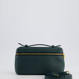 Loro Piana Dark Green Leather Extra Pocket Pouch Bag with Gold Hardware