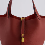 Hermès Picotin Bag 22cm in Rouge H Clemence Leather with Gold Hardware