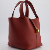 Hermès Picotin Bag 22cm in Rouge H Clemence Leather with Gold Hardware