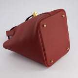 Hermès Picotin Bag 22cm in Rouge H Clemence Leather with Gold Hardware