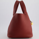 Hermès Picotin Bag 22cm in Rouge H Clemence Leather with Gold Hardware