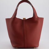 Hermès Picotin Bag 22cm in Rouge H Clemence Leather with Gold Hardware