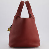 Hermès Picotin Bag 22cm in Rouge H Clemence Leather with Gold Hardware