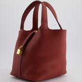 Hermès Picotin Bag 22cm in Rouge H Clemence Leather with Gold Hardware