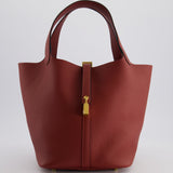 Hermès Picotin Bag 22cm in Rouge H Clemence Leather with Gold Hardware