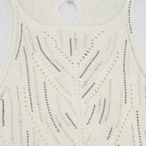 Ermanno Scervino White Strap Midi Dress with Embellished Diamanté Detail Size IT 38 (UK 6)