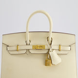 Hermès Birkin 25cm Sellier Bag in Nata Epsom Leather with Gold Hardware