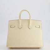 Hermès Birkin 25cm Sellier Bag in Nata Epsom Leather with Gold Hardware