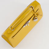 Hermès Kelly Sellier 25cm Bag in Jaune Ambre Epsom Leather with Palladium Hardware