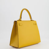 Hermès Kelly Sellier 25cm Bag in Jaune Ambre Epsom Leather with Palladium Hardware