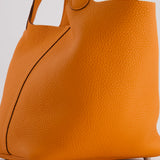 Hermès Picotin Bag 22cm in Orange Clemence Leather with Palladium Hardware