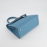 *HOT COLOUR* Hermès Kelly Sellier 25cm Bag in Bleu Jean Epsom Leather with Palladium Hardware