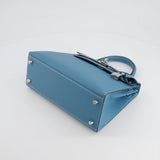 *HOT COLOUR* Hermès Kelly Sellier 25cm Bag in Bleu Jean Epsom Leather with Palladium Hardware