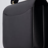 Hermès Constance Cartable Bag in Black Sombrero Leather with Gold and Black Hardware