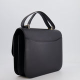 Hermès Constance Cartable Bag in Black Sombrero Leather with Gold and Black Hardware