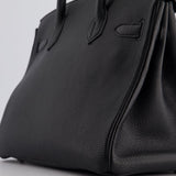 Hermès Black Birkin 30cm Bag in Togo Leather with Palladium Hardware