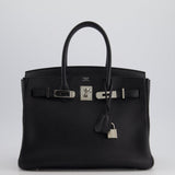 Hermès Black Birkin 30cm Bag in Togo Leather with Palladium Hardware